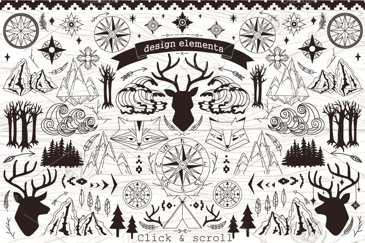 Hand drawn adventures clip-art, a Texture Illustration by Jukari_sun (Photo 2 of 5)