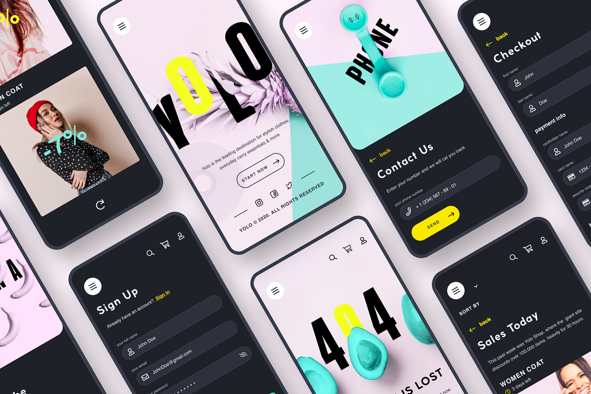 Yolo Shop UI KIT, a Product Mockup by Julia Shagofferova (Photo 9 of 11)
