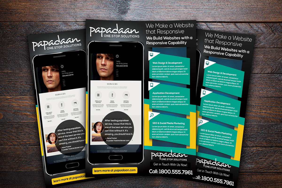 Responsive Website Promotion Flyer, a Flyer Template by Design Addict