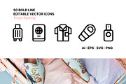 50 Travel Packing Icons, an Icon by Side Project (Thumbnail 1 of 7)