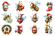 Christmas bee clipart, an Illustration by Designworld (Thumbnail 2 of 5)