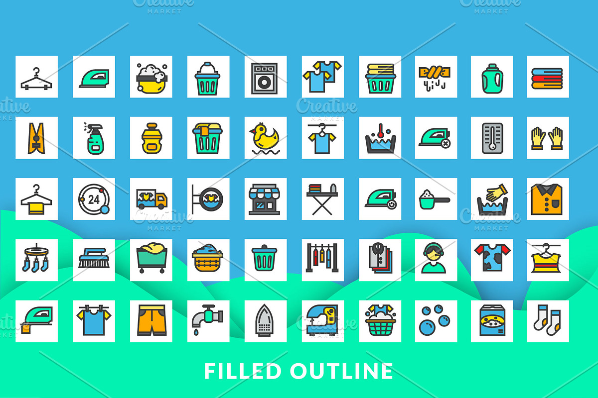 200 Laundry Icon Pack, an Icon by Creastale (Photo 5 of 5)