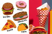 Fast Food Vector Elements, a Food Illustration by Luamor (Thumbnail 3 of 9)