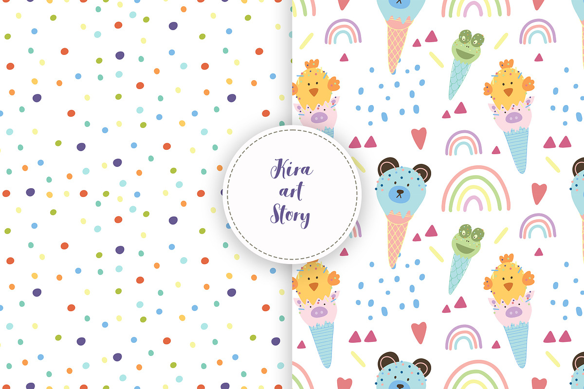 Ice cream animals collection., an Animal Illustration by Kira Konoshenko (Photo 6 of 11)