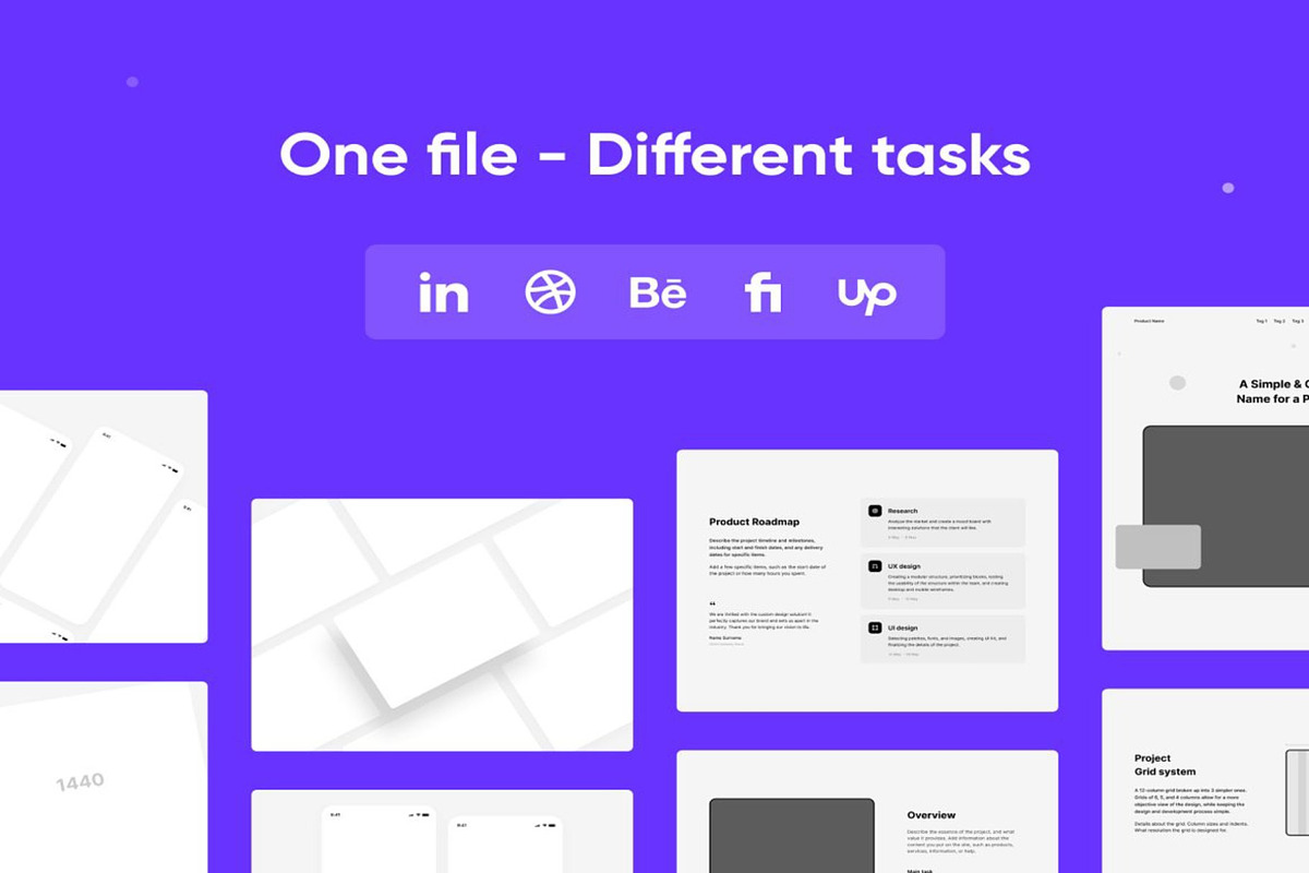 Behance & Dribbble Templates, an UI Kit Template by Lumina_ui_ux202 (Photo 2 of 6)