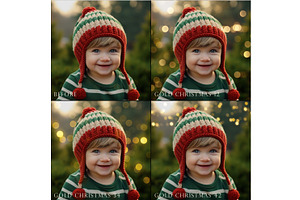 Gold Christmas Bokeh Overlays