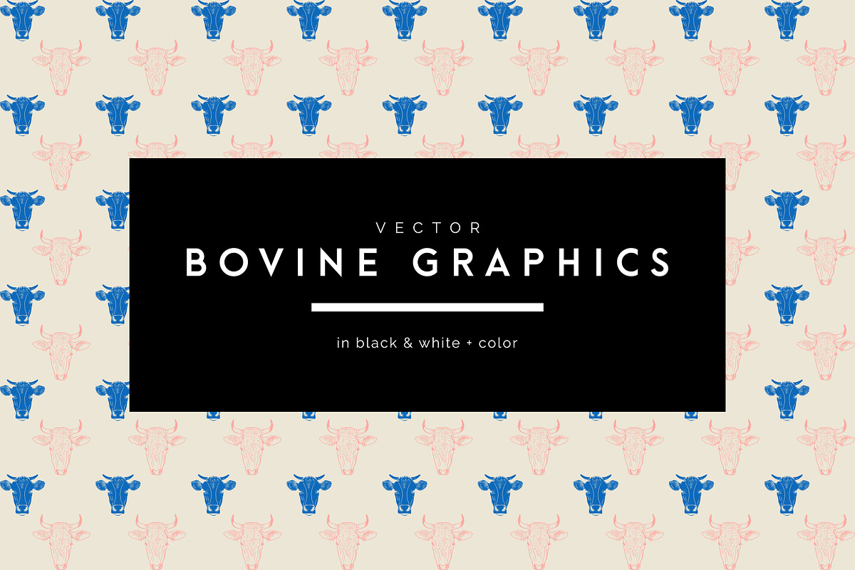 Vector Bovine Graphics, an Animal Illustration by Dorey Kronick Art&Design (Photo 1 of 19)