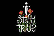Stay True - cute friendly font, a Blackletter Font by doffdog (Thumbnail 1 of 5)