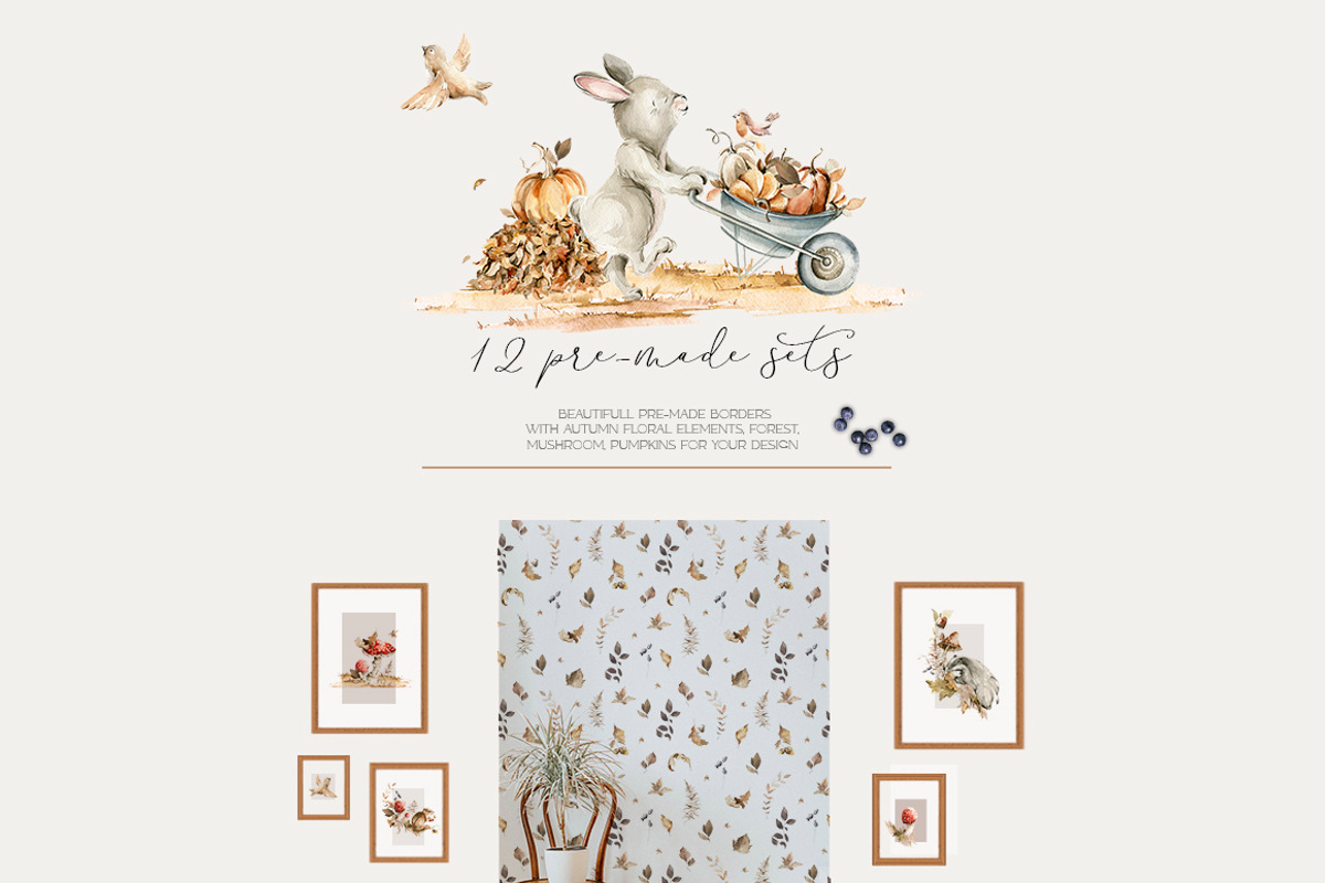Autumn woodland Forest fall animals, an Animal Illustration by 60secondsArt (Photo 10 of 13)