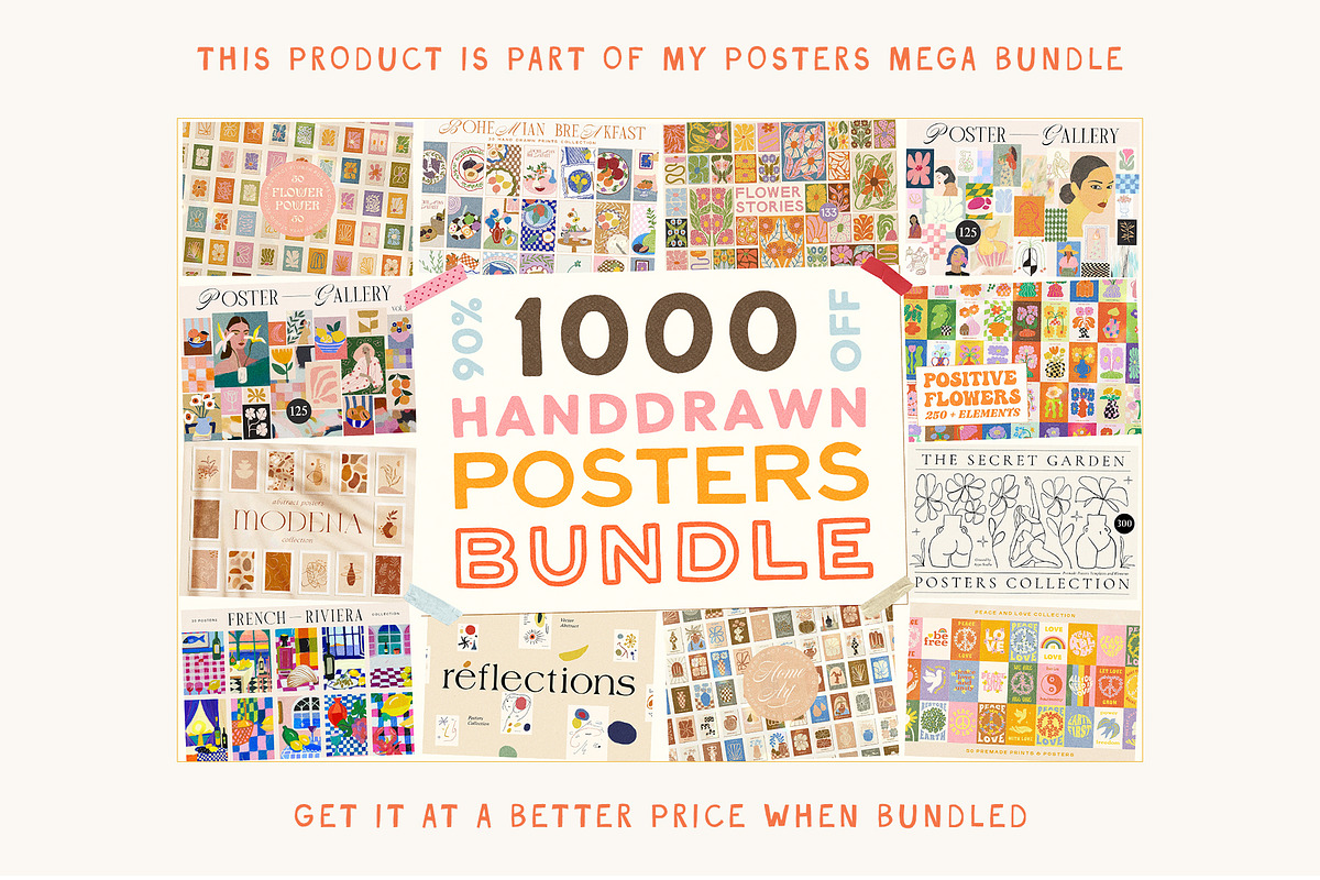 GALLERY WALL ART BOHO POSTER SET, a Decorative Illustration by Ayya Studio (Photo 2 of 18)