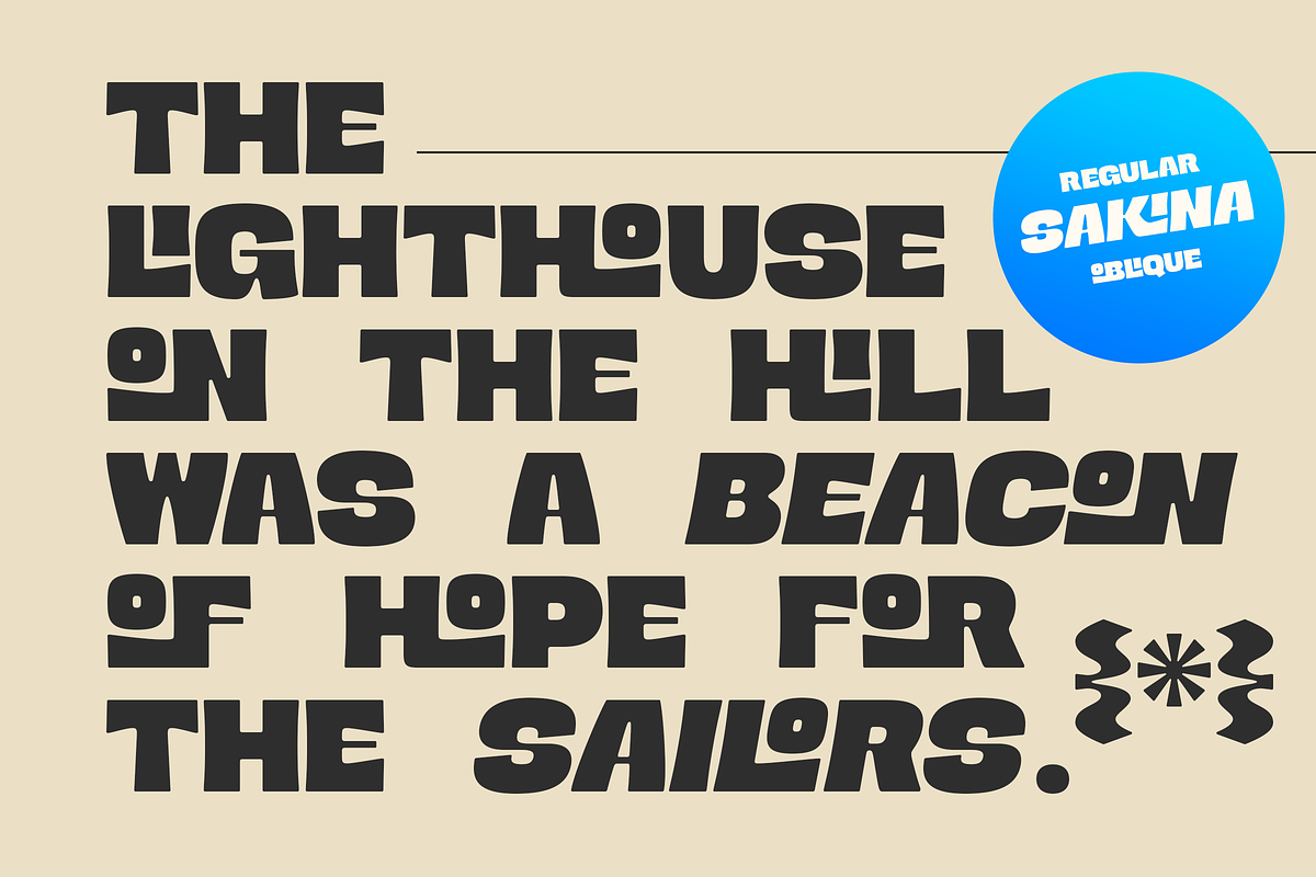 Sakina - Bold Ligature Display Font, a Sans Serif Font by Surplus Type Co (Photo 4 of 9)
