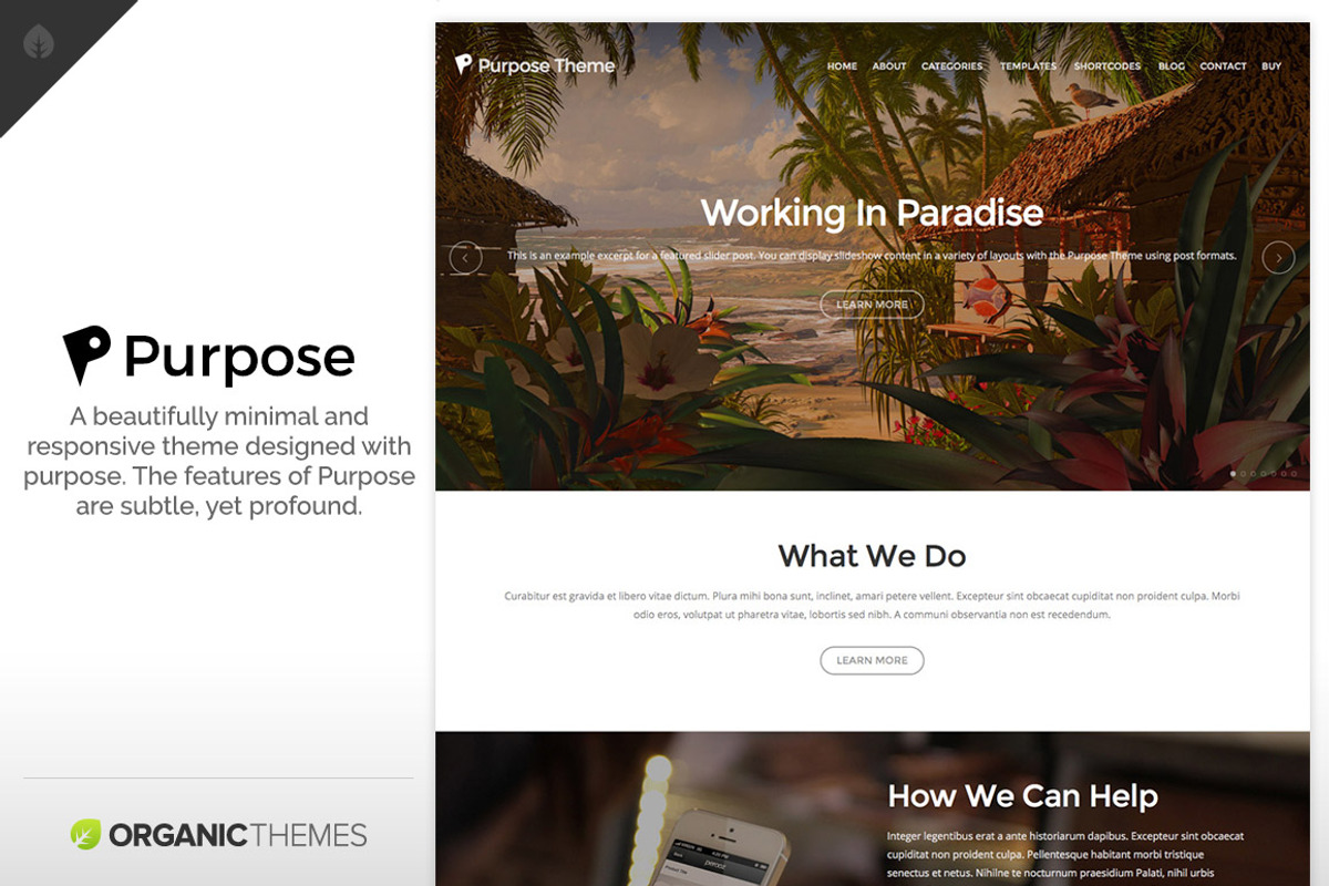 Purpose Theme, a WordPress Template by Organic Themes