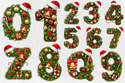 Christmas Wreath Alphabet Sublimatio, a Seasonal Illustration by Rose Art (Thumbnail 4 of 4)