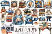 Watercolor Velvet Autumn Clipart, an Illustration by OK Design (Thumbnail 1 of 5)
