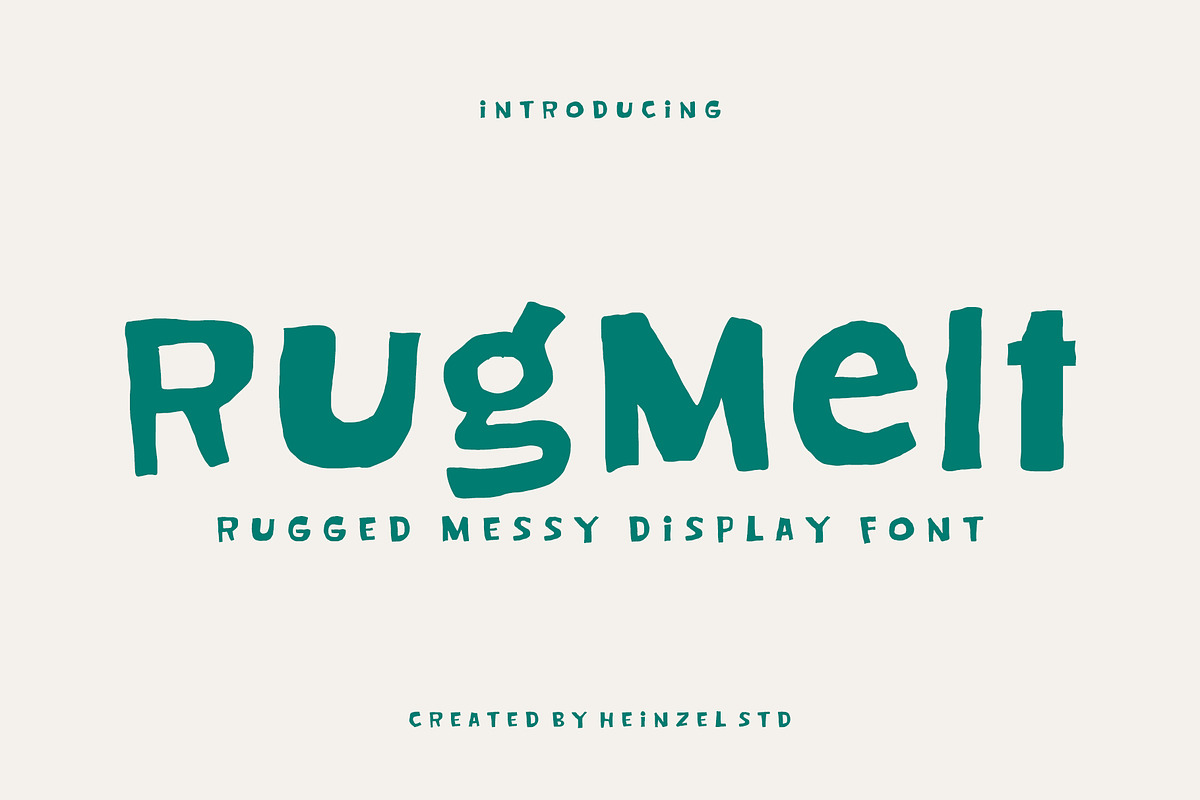 Rugmelt Rugged Messy Display Font, a Sans Serif Font by Heinzel Std (Photo 1 of 15)
