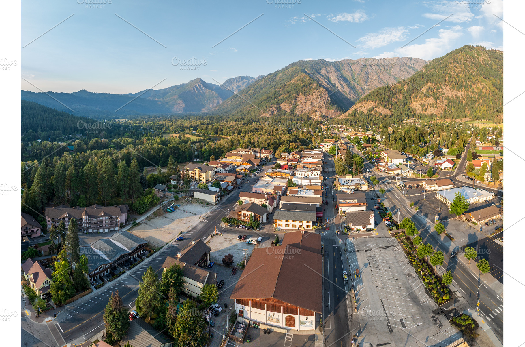 Aerial view of Leavenworth, the, a Nature Photo by Backyard Stock