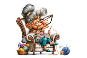 Prompt Funny Grandma Clipart, a Decorative Illustration by Creative design (Thumbnail 2 of 7)