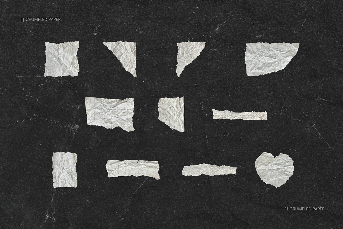 Beige Torn Crumpled Old Paper Pieces, a Texture Graphic by Ksuview (Photo 2 of 5)