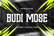 Budi Mose - Sporty Display Font, a Sans Serif Font by StringLabs (Thumbnail 1 of 8)