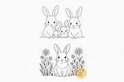 Cute Easter Clipart Bundle, Line Art, a Seasonal Illustration by Pretty Meerkat (Thumbnail 6 of 7)