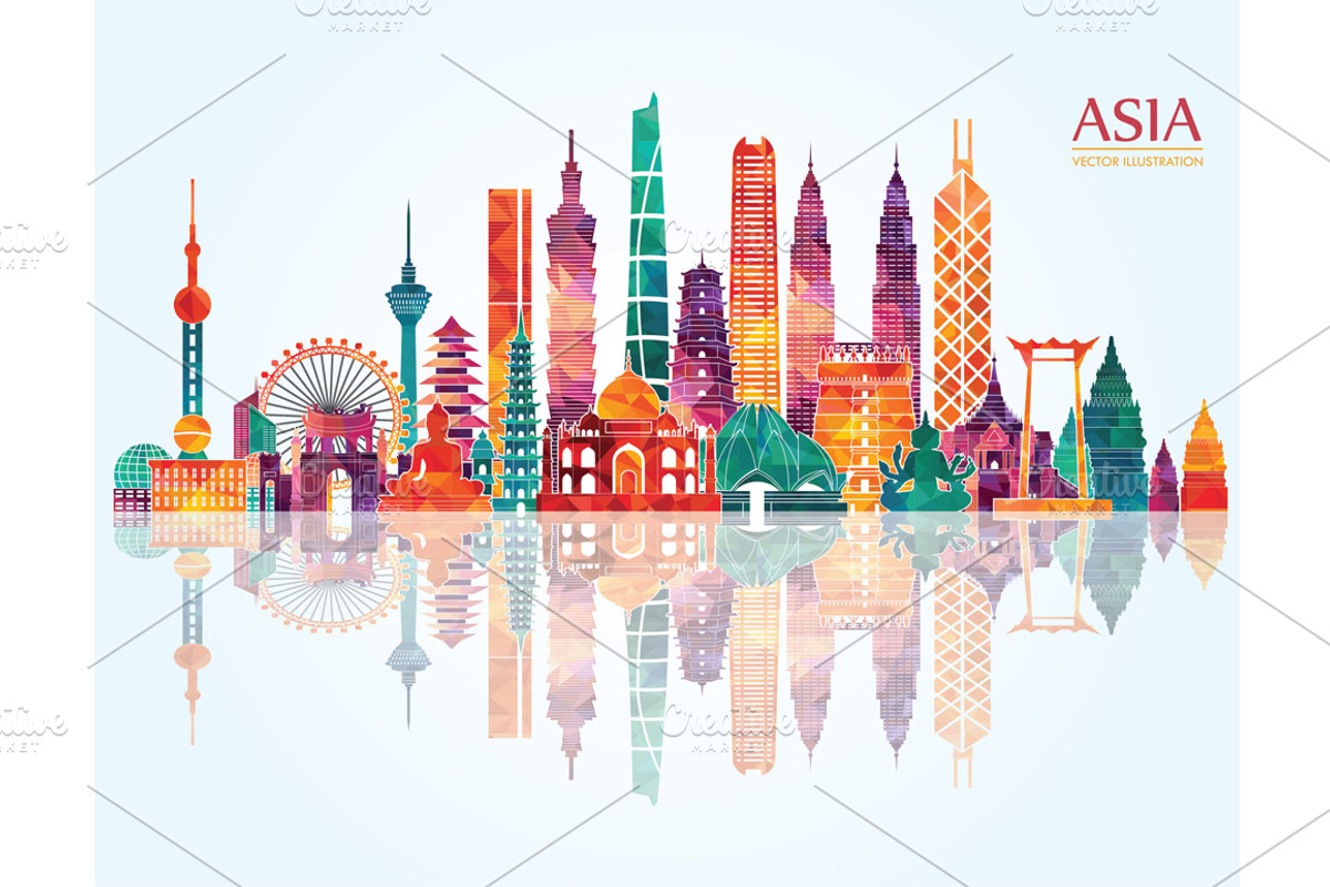 Asia skyline, an Illustration by LisaKolbasa (Photo 1 of 2)