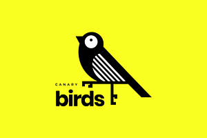 canary bird geometric modern logo, a Branding & Logo Template by devastd