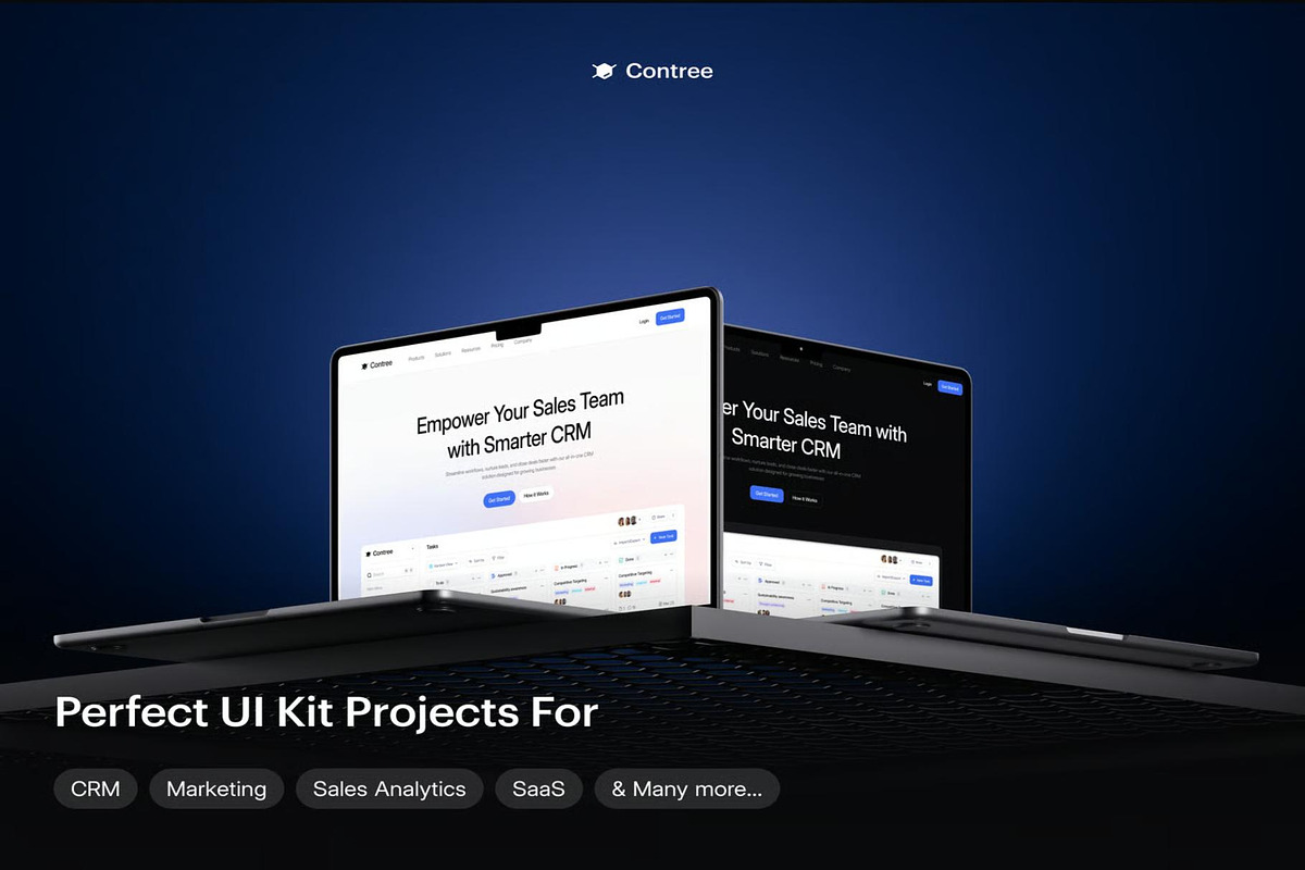 Contree CRM Website Template UI Kit, an UI Kit Template by Lumina_ui_ux202 (Photo 3 of 8)