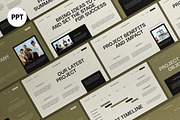 Cream Green Project Proposal PPT, a Presentation Template by graphicook (Thumbnail 1 of 4)