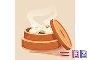 Hand Drawn Flat Dim Sum, a Food Illustration by MISS CHATZ (Thumbnail 2 of 3)