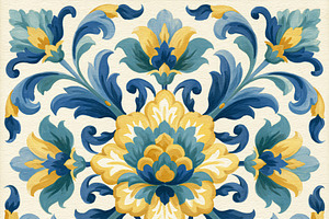 Vintage floral pattern creating symmetrical ornamental design in, an Illustration by Studio ANNA