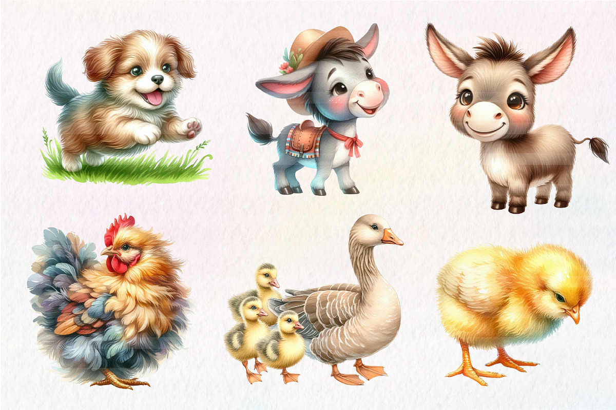 Farm Yard Animals, Clipart, an Illustration by CreationArt (Photo 6 of 6)