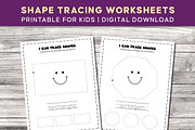 20 Shapes Tracing Worksheets, a Print Template by Graphicsnext (Thumbnail 1 of 4)