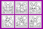 Little Bunny Big Joy Coloring Pages, an Animal Illustration by Coco Bloom (Thumbnail 5 of 6)