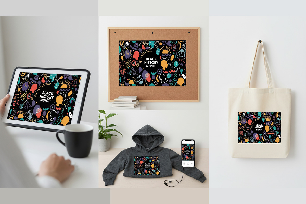 Black History Month Abstract Pattern, an Illustration by T-shirt Pond (Photo 11 of 11)