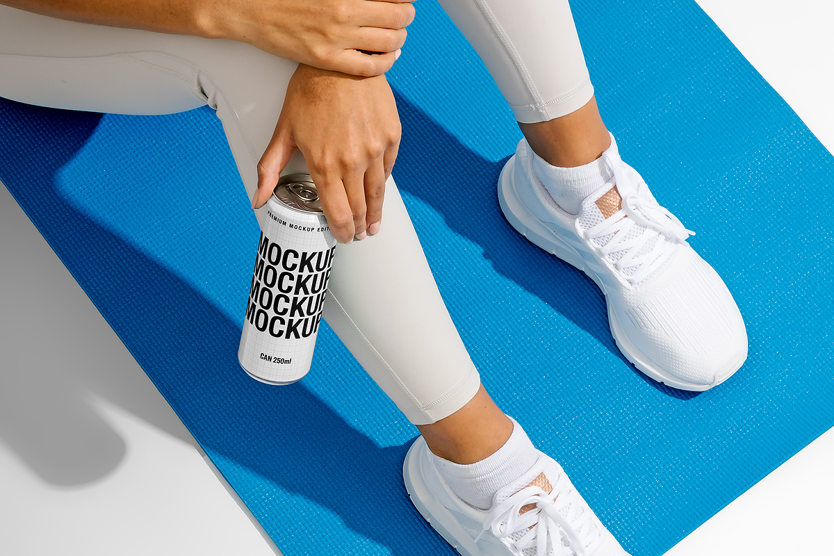 Drink Can Mockup - Workout Scene, a Packaging Mockup by TD Mockup (Photo 2 of 2)