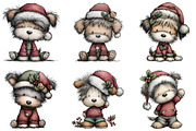 Christmas Cute Dog Clipart, an Illustration by DreamArtGraphic (Thumbnail 5 of 6)