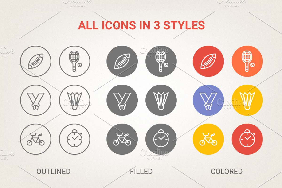 Circle sport icons preview 5