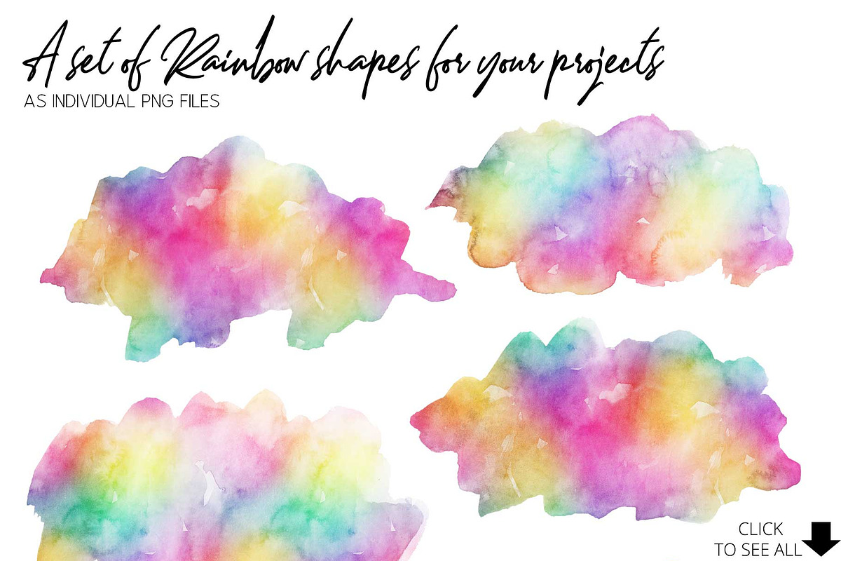 10 Huge Rainbow Watercolors, a Background Graphic by AdenaJ (Photo 10 of 13)