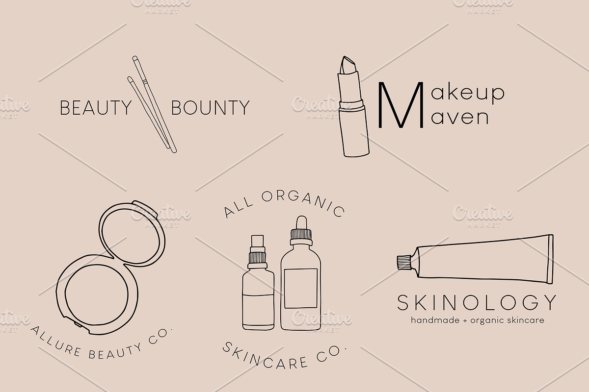 Skincare and Beauty Logo Elements, an Illustration by denofdreamers (Photo 3 of 6)