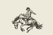 Western Rodeo Cowboy Illustration, an Animal Illustration by Ok Art & Design (Thumbnail 1 of 3)