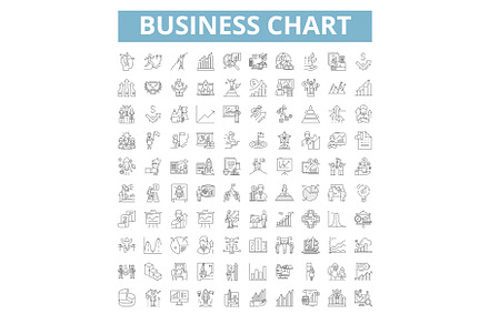 Business chart icons, line symbols, a Finance Illustration by urban icon
