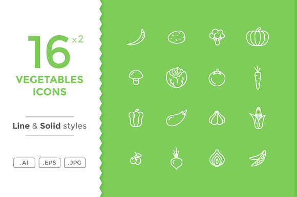 Vegetables Icons preview 3