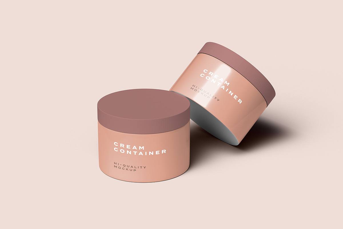 Cosmetic Product Container Mockups, a Mockup by Graphicsfuel