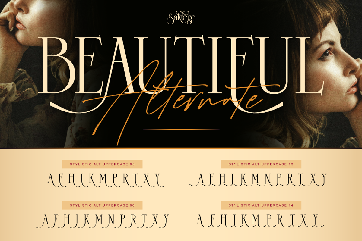 Saktere - Elegant Serif and Script, a Serif Font by Burntilldead (Photo 8 of 12)