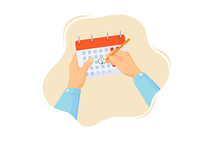 Hand circles calendar date. Hand, a Person Illustration by Stock-Smart-Start
