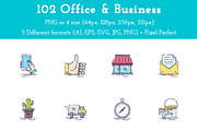 102 Office & Business Colorful Icons, an Outline Icon by ArtStyles (Thumbnail 1 of 2)