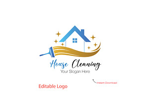 Modern Cleaning Service Logo, a Branding & Logo Template by YUDesignStore