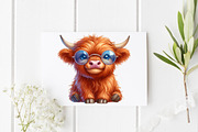Watercolor Cute Highland Cow PNG, a Graphic by CitraGraphics (Thumbnail 2 of 6)