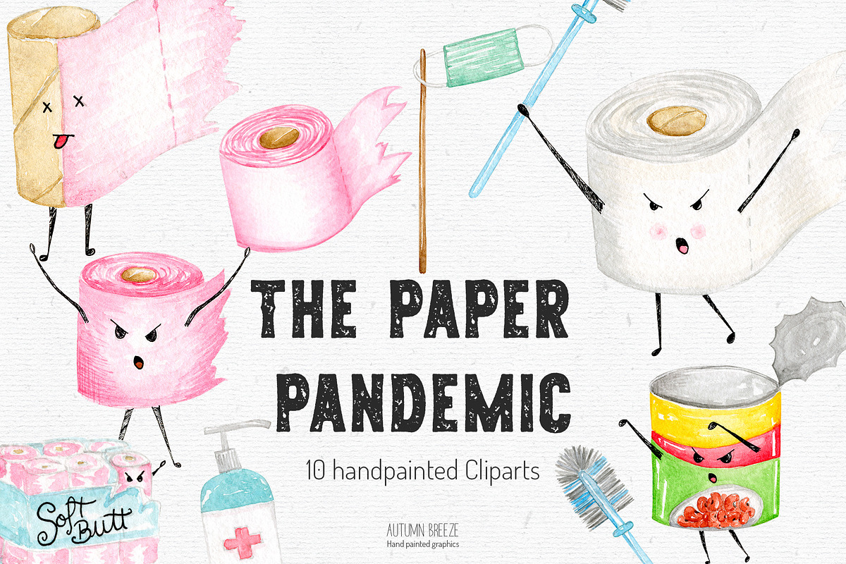 The Paper Pandemic Clipart, an Object Illustration by Autumn Breeze (Photo 1 of 4)
