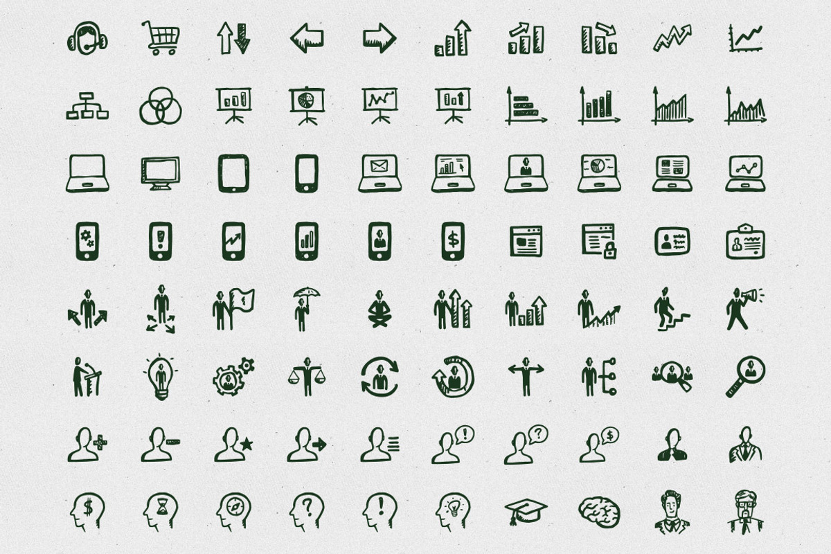 Busy Icons: 340 business icons, an Icon by Hand-Drawn Goods (Photo 4 of 5)